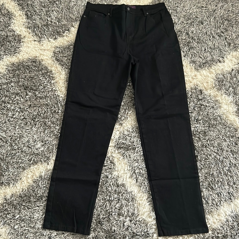 GLORIA VANDERBILT BLACK AMANDA SIZE 12 LONG STRETCH JEAN